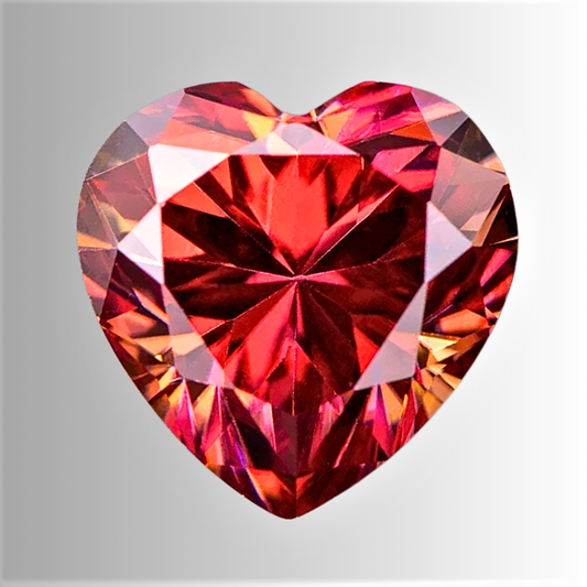 Moissanite Color Zaffiro Sunset Taglio Cuore Certificata