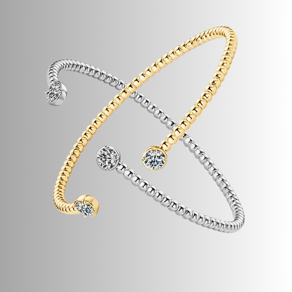 Bracciale Rigido con due Moissaniti da ct 0.50