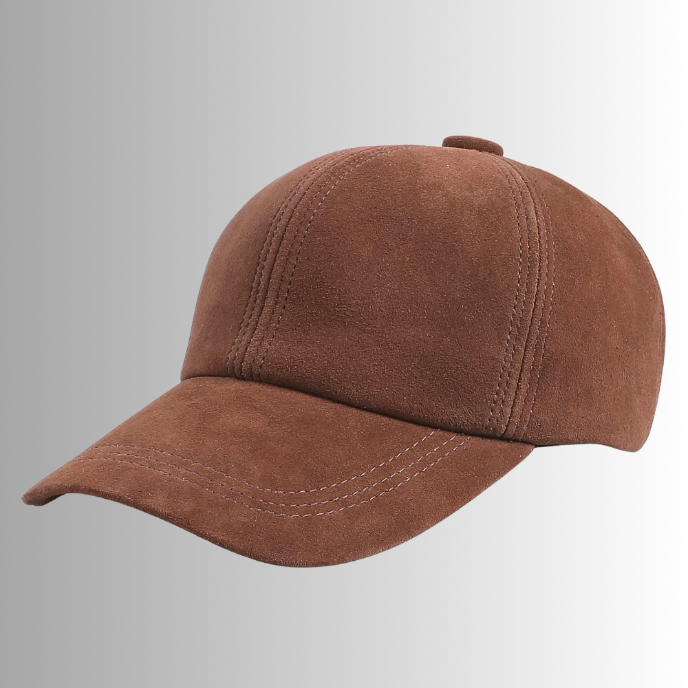 Cappello da Baseball in Pelle d'Agnello Scamosciata