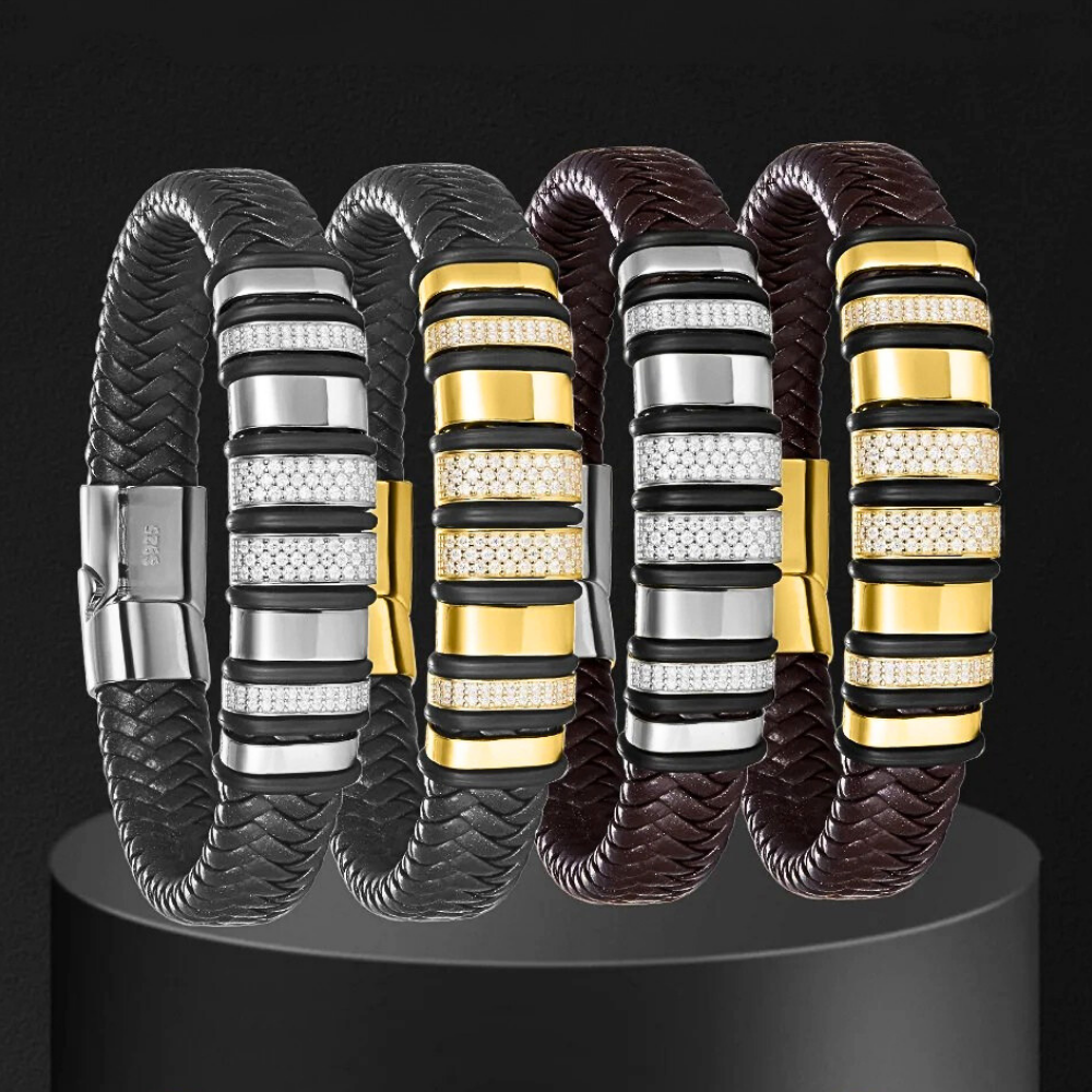 Bracciali in vera pelle con Moissaniti per ct 1,20