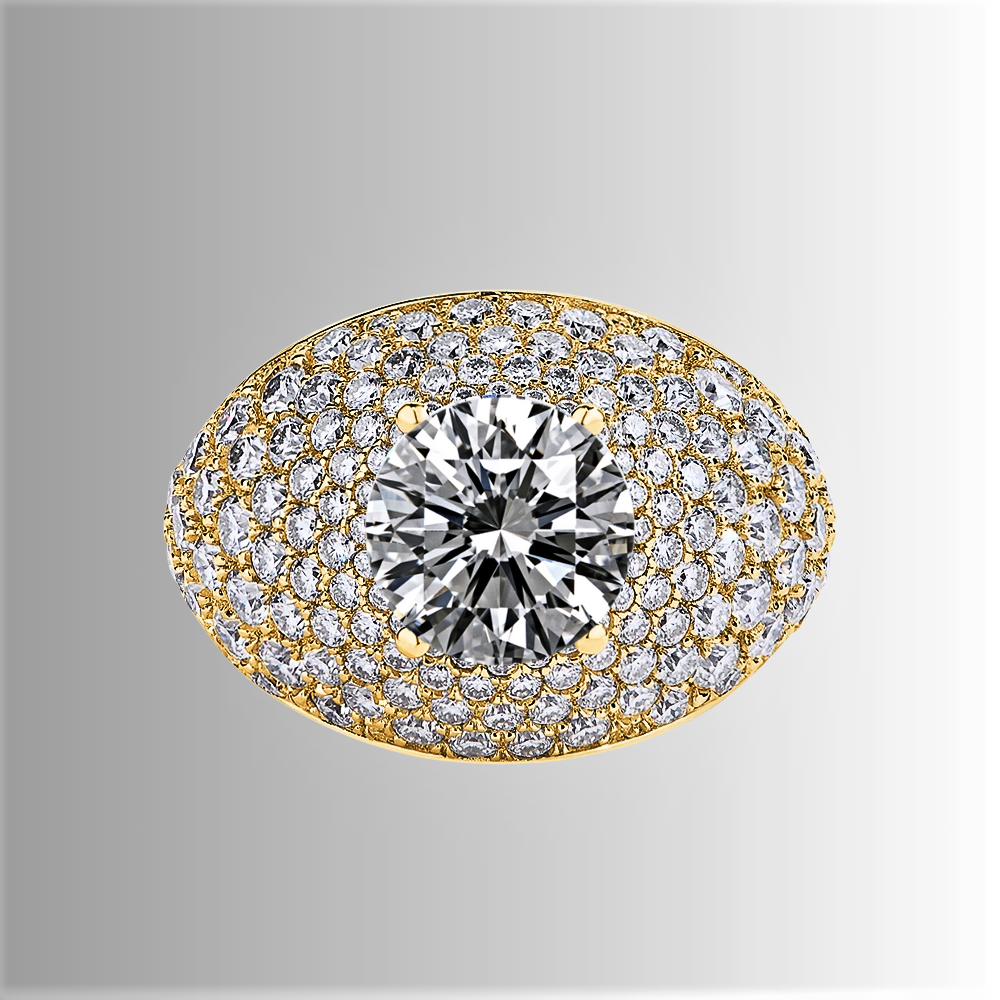 Fascione Bombato con Moissanite D Color VVS1 da ct 3,00