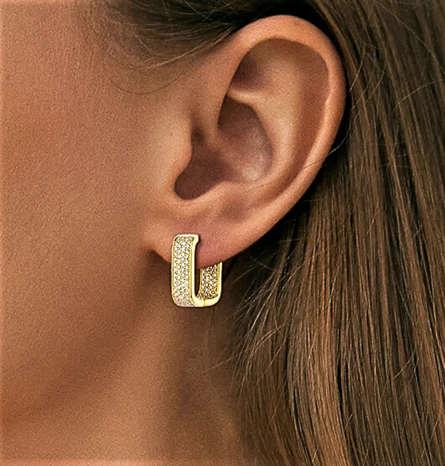 Orecchini "Riflesso Geometrico" con micro Moissaniti D Color VVS1