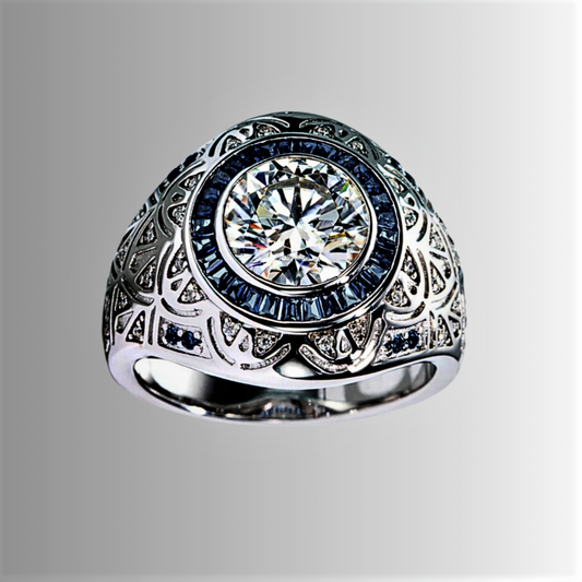 Fascia con Moissanite da ct 3,00 con taglio Carrè e Brillante