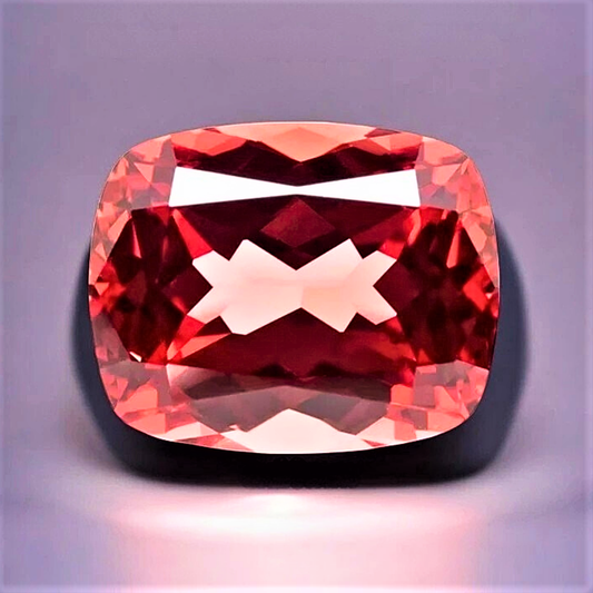 Zaffiro Padparadscha Lab Grown Taglio Cuscino Allungato Certificato