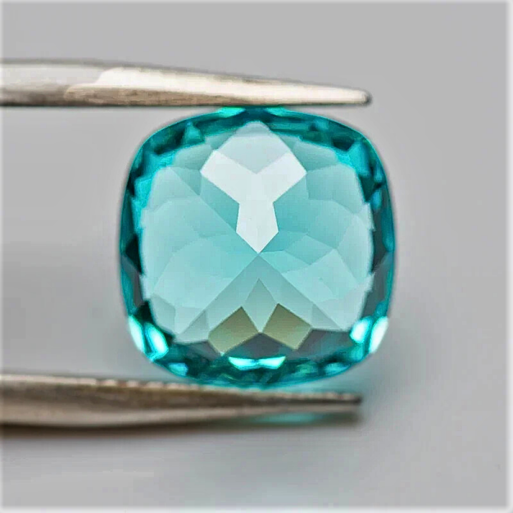 Tormalina Paraiba Lab Grown Taglio Cuscino Certificata