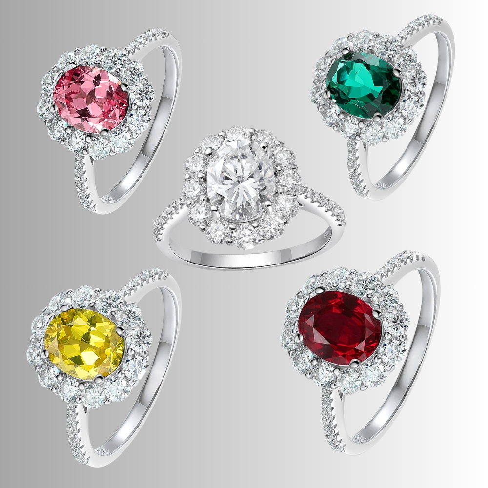 Mini Collezione di Anelli con Gemme Premium e Moissaniti D Color