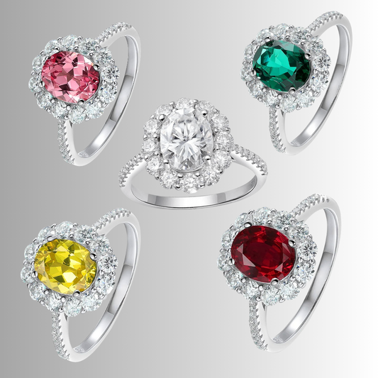 Mini Collezione di Anelli con Gemme Premium e Moissaniti D Color