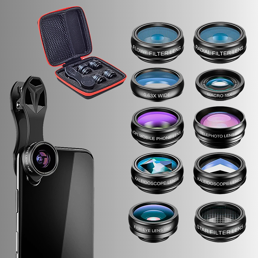 Kit 10 Obiettivi e Filtri Esterni per Smartphone