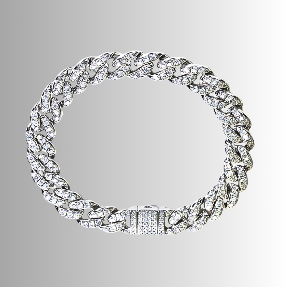 Bracciale e Collana a Maglia Groumette con Moissaniti