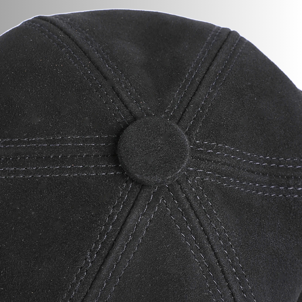 Cappello da Baseball in Pelle d'Agnello Scamosciata