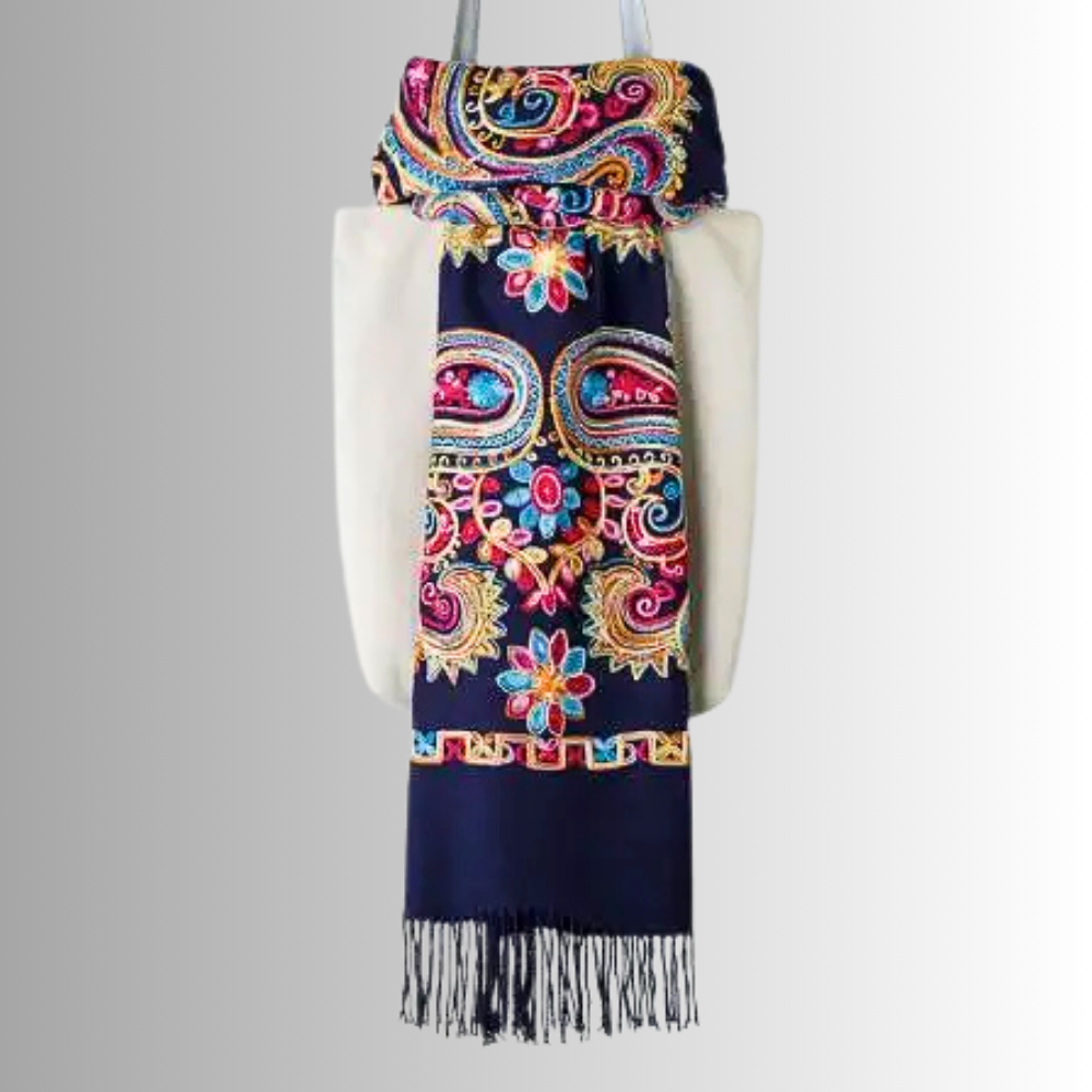Pashmina Misto Lana Ricamata a Mano
