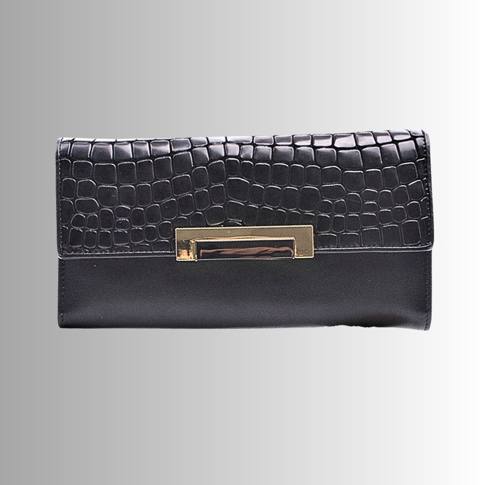 Genuine Cowhide Leather Wallet with Crocodile Texture