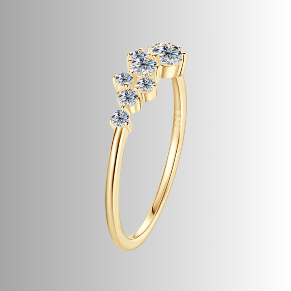 Fedina a  Pietre Sfalsate con Moissanite