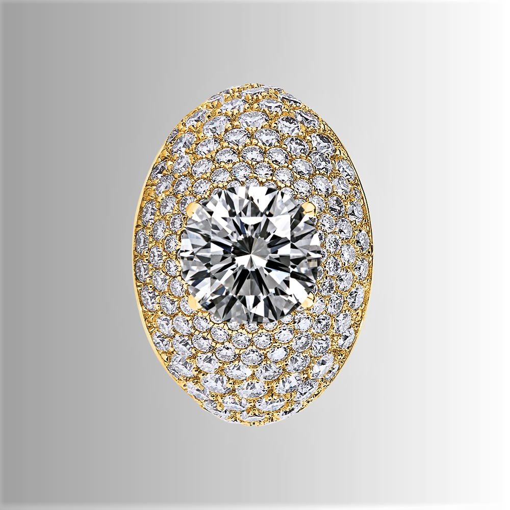 Fascione Bombato con Moissanite D Color VVS1 da ct 3,00