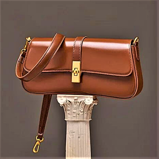 Bolso de hombro de piel de becerro auténtica de lujo y de alta calidad