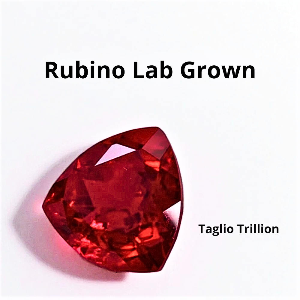 Rubini Lab Grown Taglio Trillion