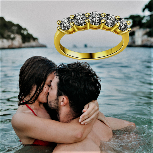 Anillo de bodas de 5 piedras: un clásico de elegancia y refinamiento 