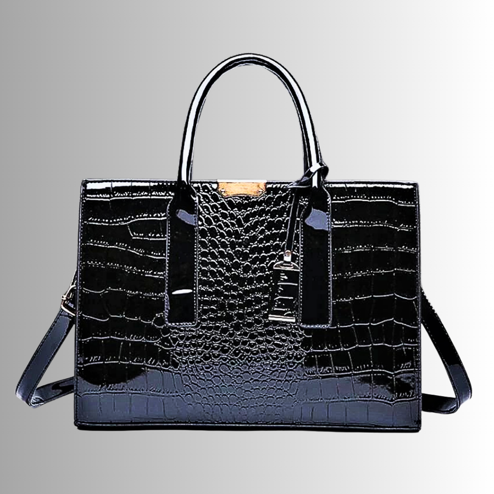 Set di Borsa, Pochette e Portachiavi in Fiore di Pelle di Vitellino