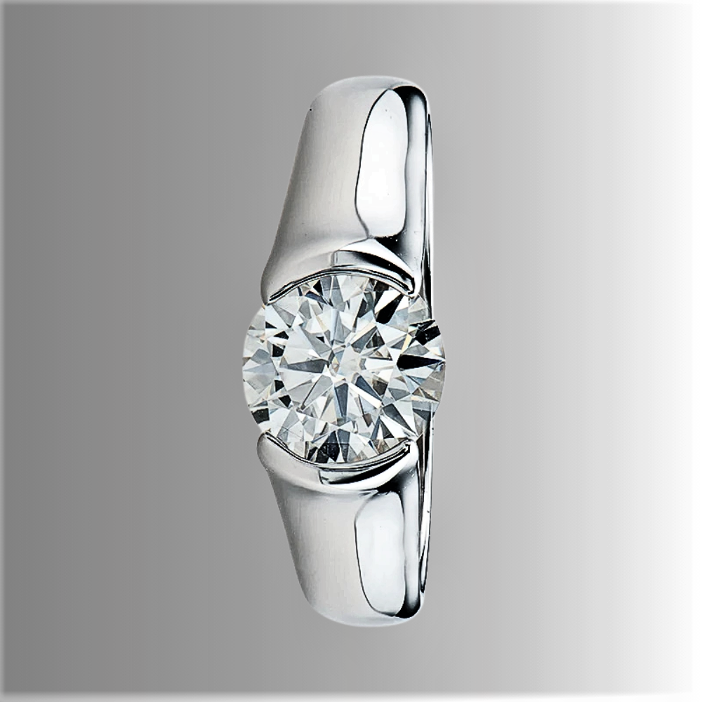 Solitario a Musone con Moissanite D Color VVS1 da ct 2,00
