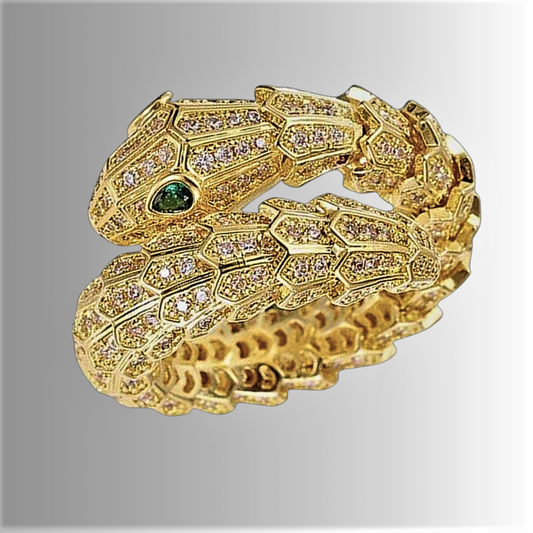 Bracelet and Ring Set "Snake" Ode to Italian Goldsmith Mastery