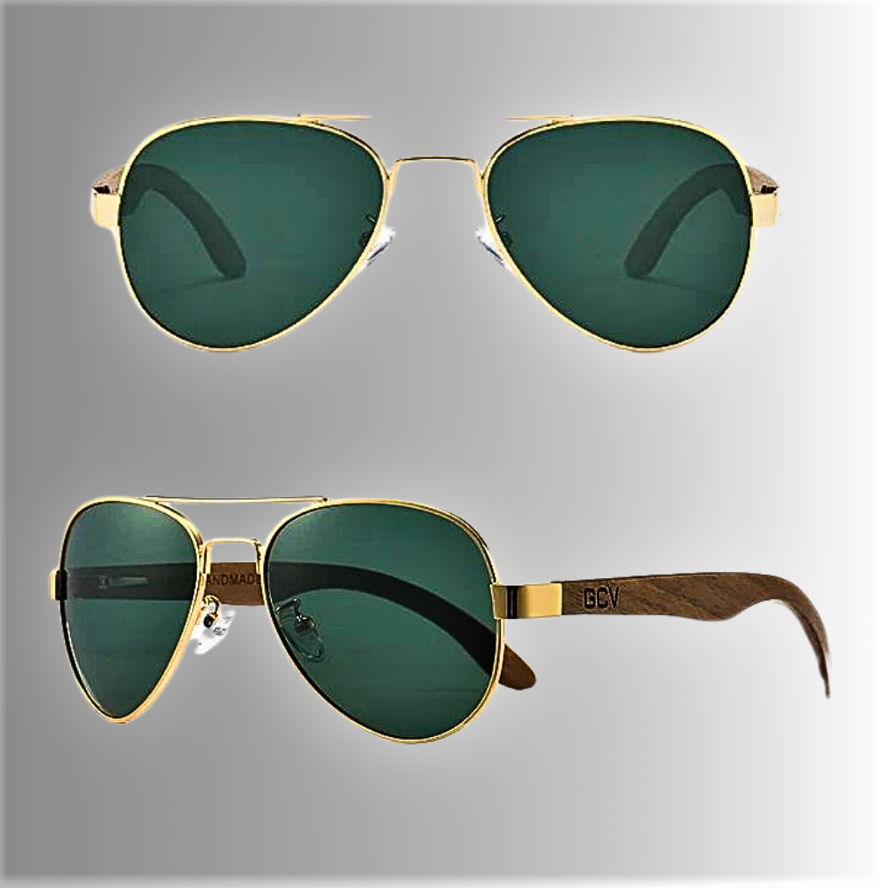 Gafas de sol de piloto de madera hechas a mano: homenaje a la naturaleza