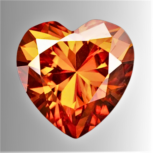 Moissanite Arancio Taglio Cuore Certificata