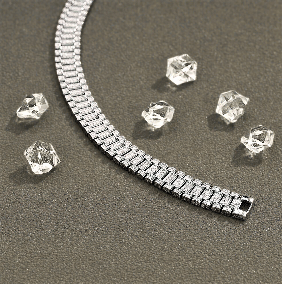 Bracciale "Chain Link" con Pavè di Moissaniti D Color