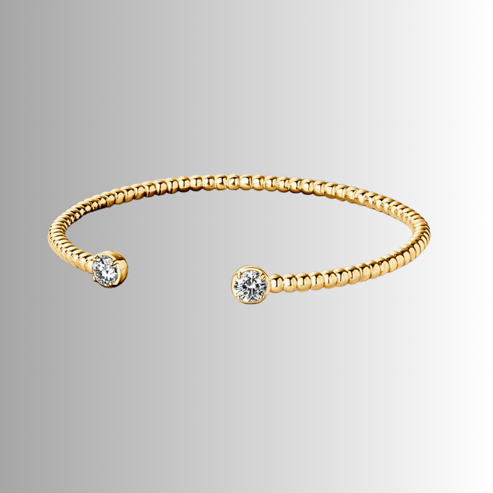 Bracciale Rigido Aperto con due Moissaniti da ct 0.50