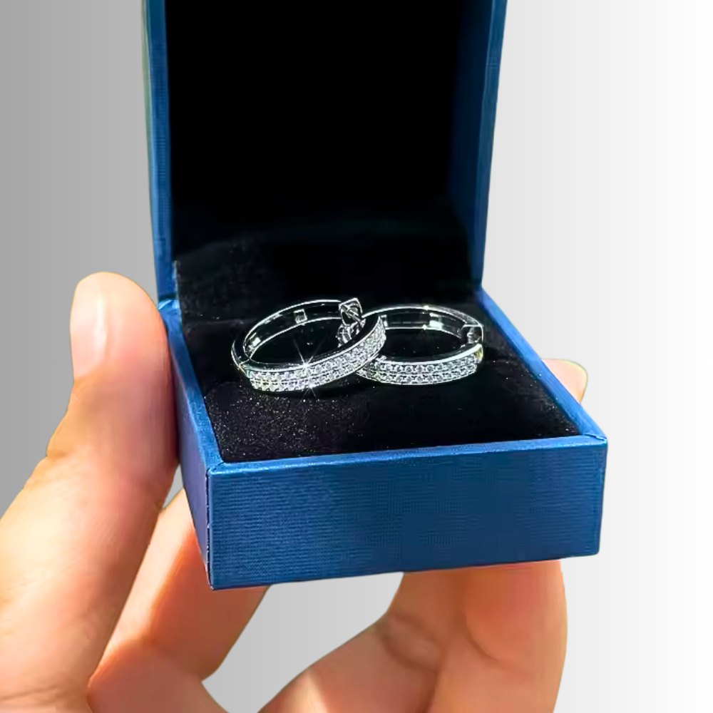 Orecchini a Cerchio con due file di Moissaniti per ct 0,34