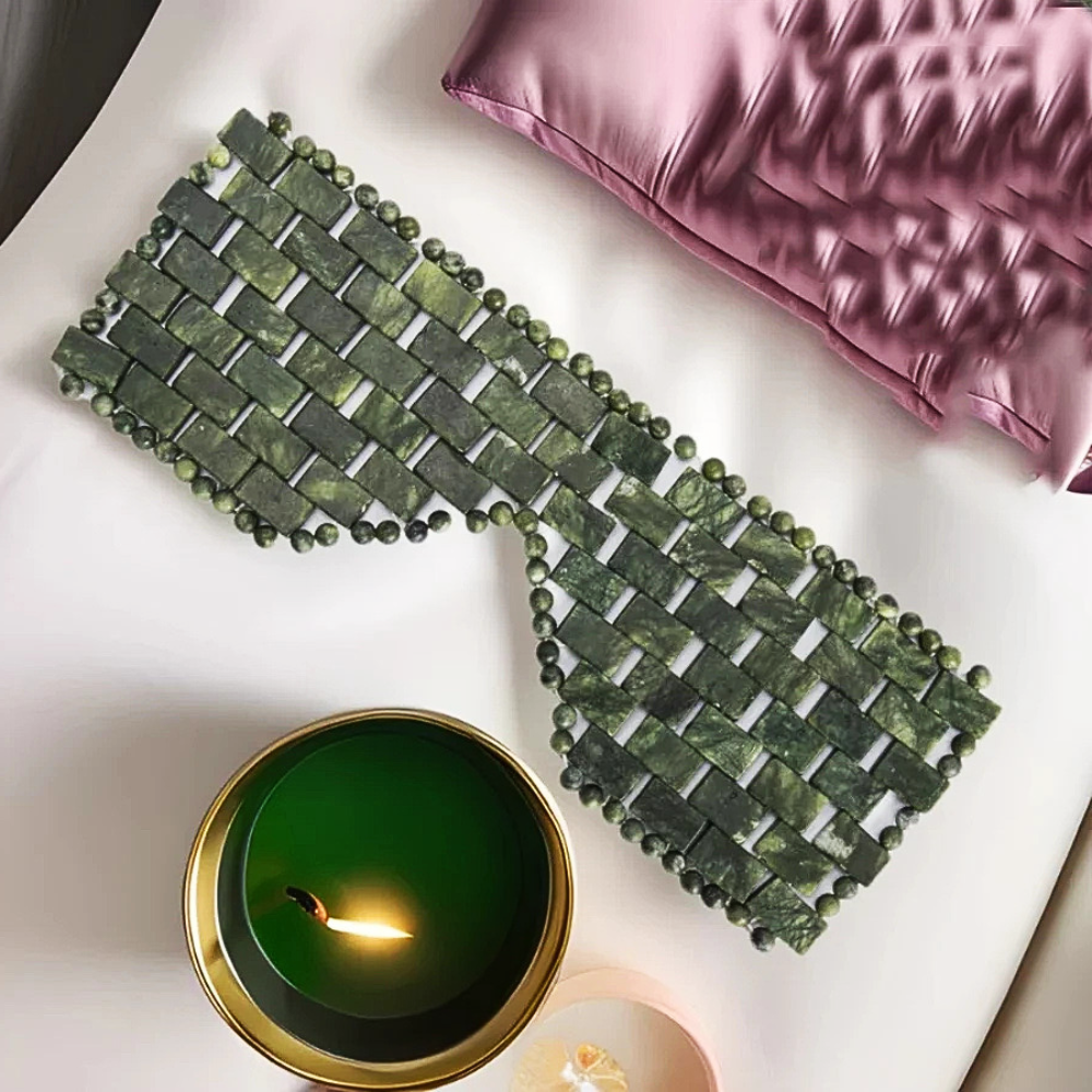 Maschera per Occhi in Giada Naturale per Trattamento Caldo/Freddo