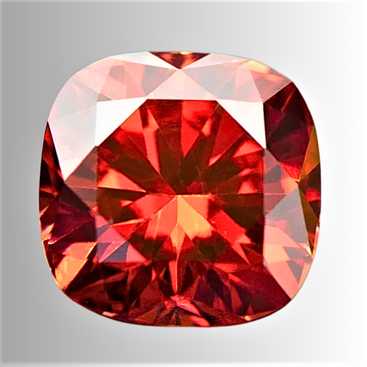 Moissanite Color Granato Taglio Cuscino Certificata