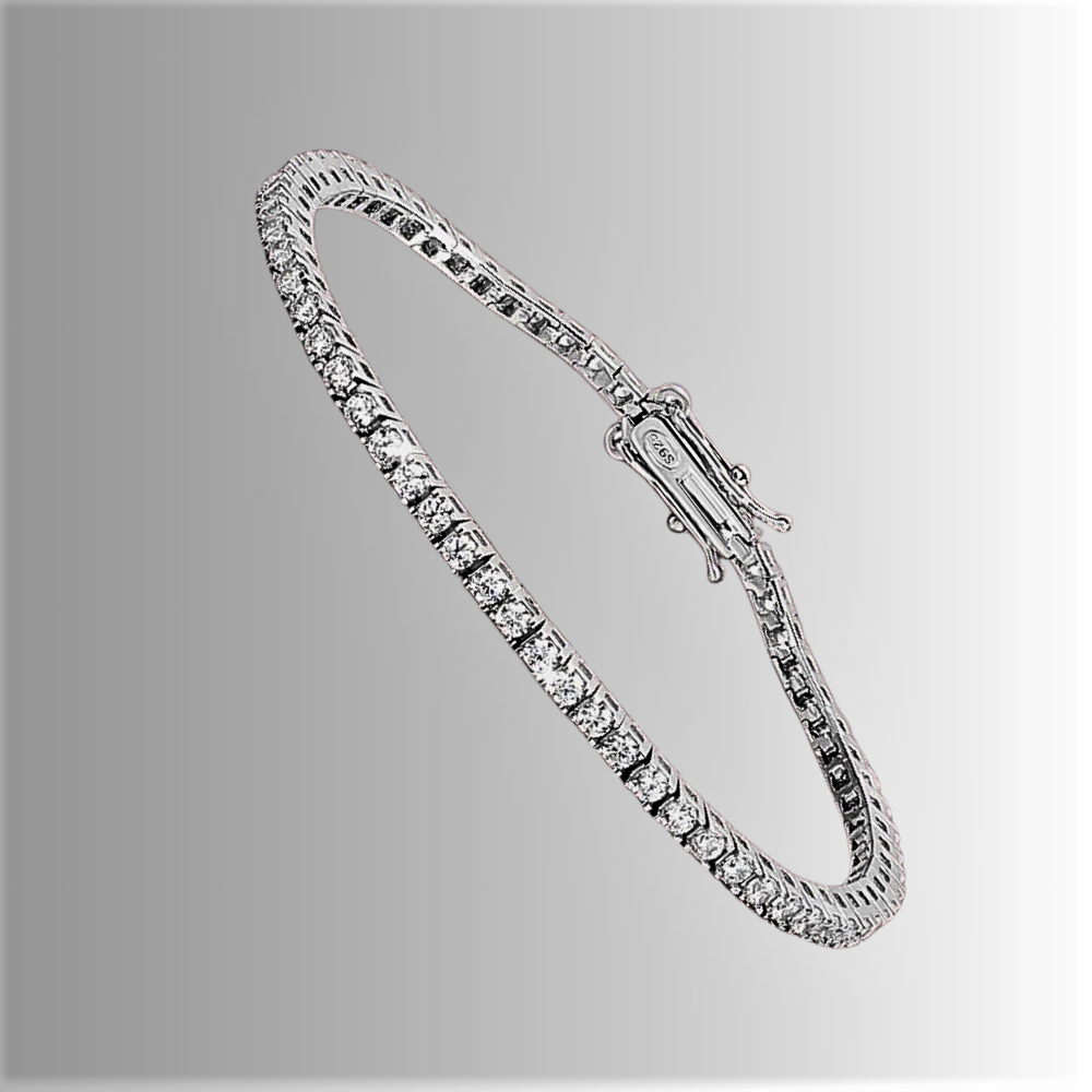 Bracciale Tennis a Griffes con Moissaniti D Color da mm 2.00