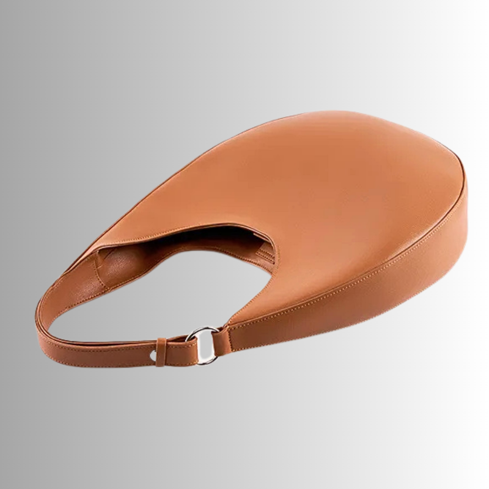 Borsa Hobo Allungata  in Vera Pelle di Vitellino