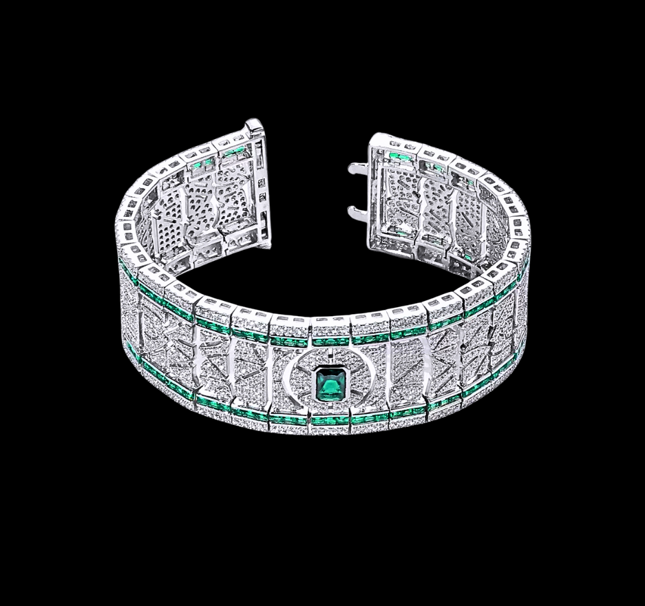 Bracciale con Smeraldi Colombiani e Brillanti Coltivati