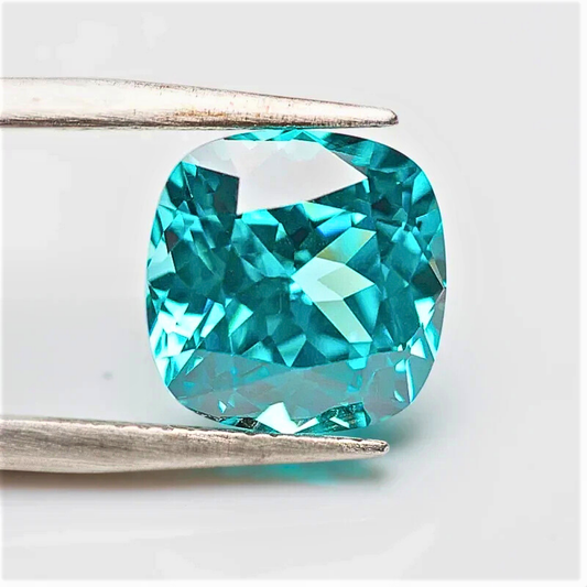 Tormalina Paraiba Lab Grown Taglio Cuscino Certificata