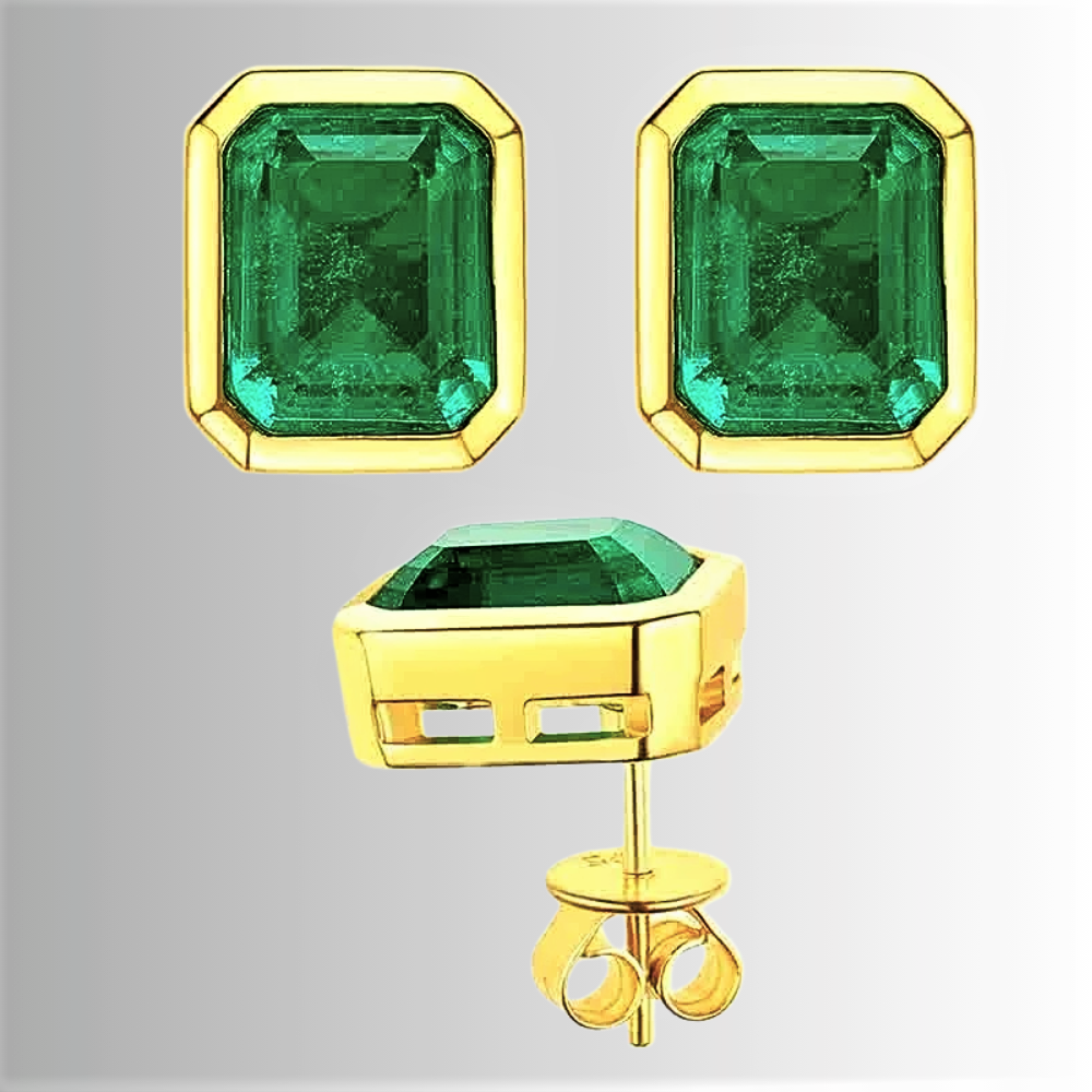 Parure Anello, orecchini e collana con Smeraldi Coltivati