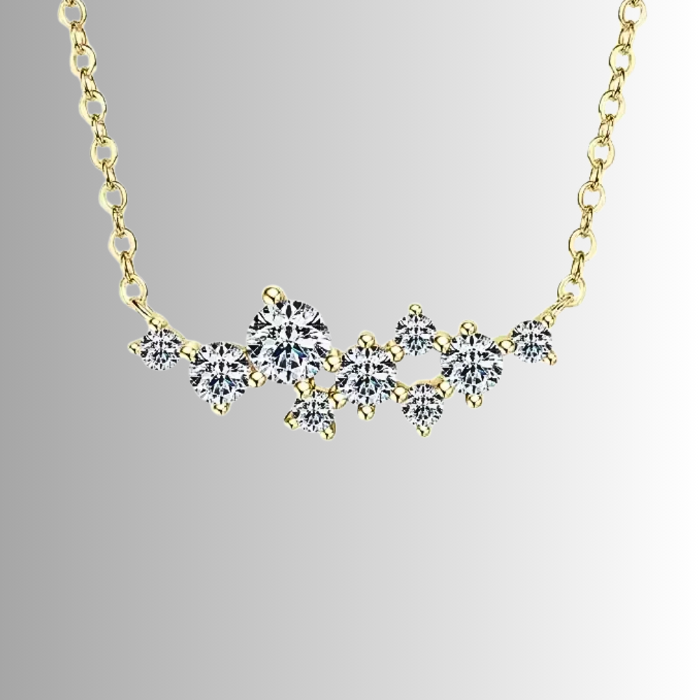 Parure Collana, Bracciale e Anello con Moissaniti Sfalsate