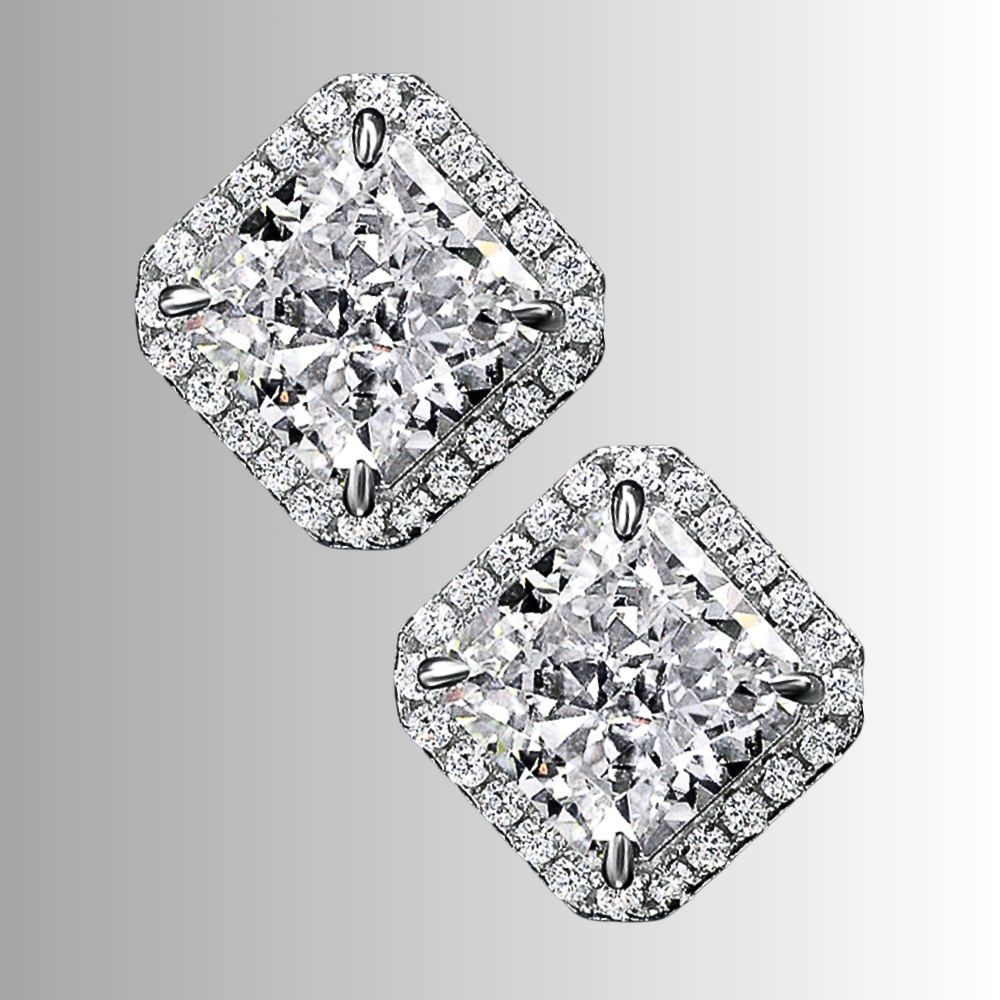 Orecchini a Rombo con Moissaniti Colorate di Ct 4,00