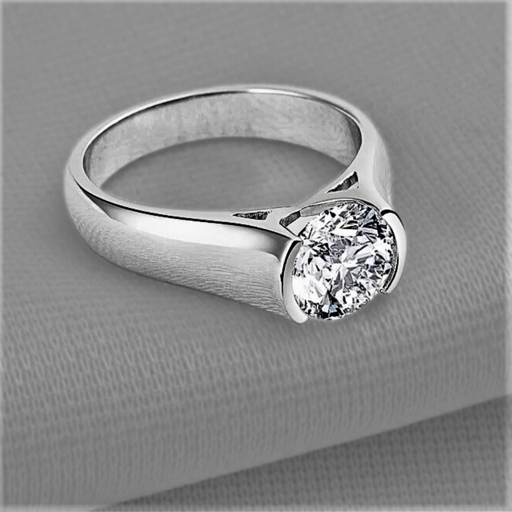 Solitario a Musone con Moissanite D Color VVS1 da ct 2,00