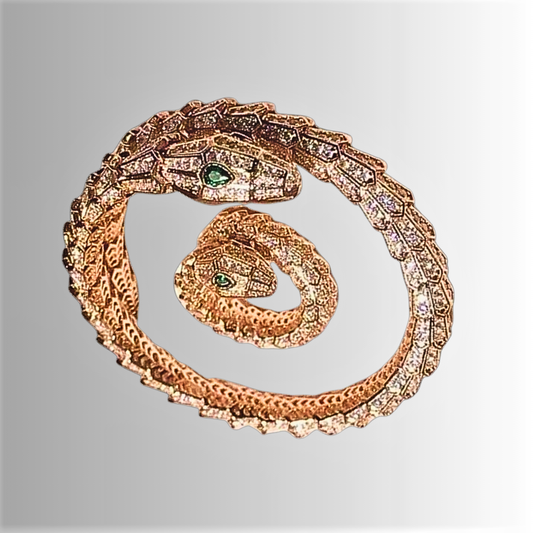 Bracelet and Ring Set "Snake" Ode to Italian Goldsmith Mastery