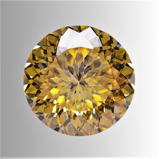 Moissanite Giallo Dorato Taglio Brillante con 100 faccette Certificata