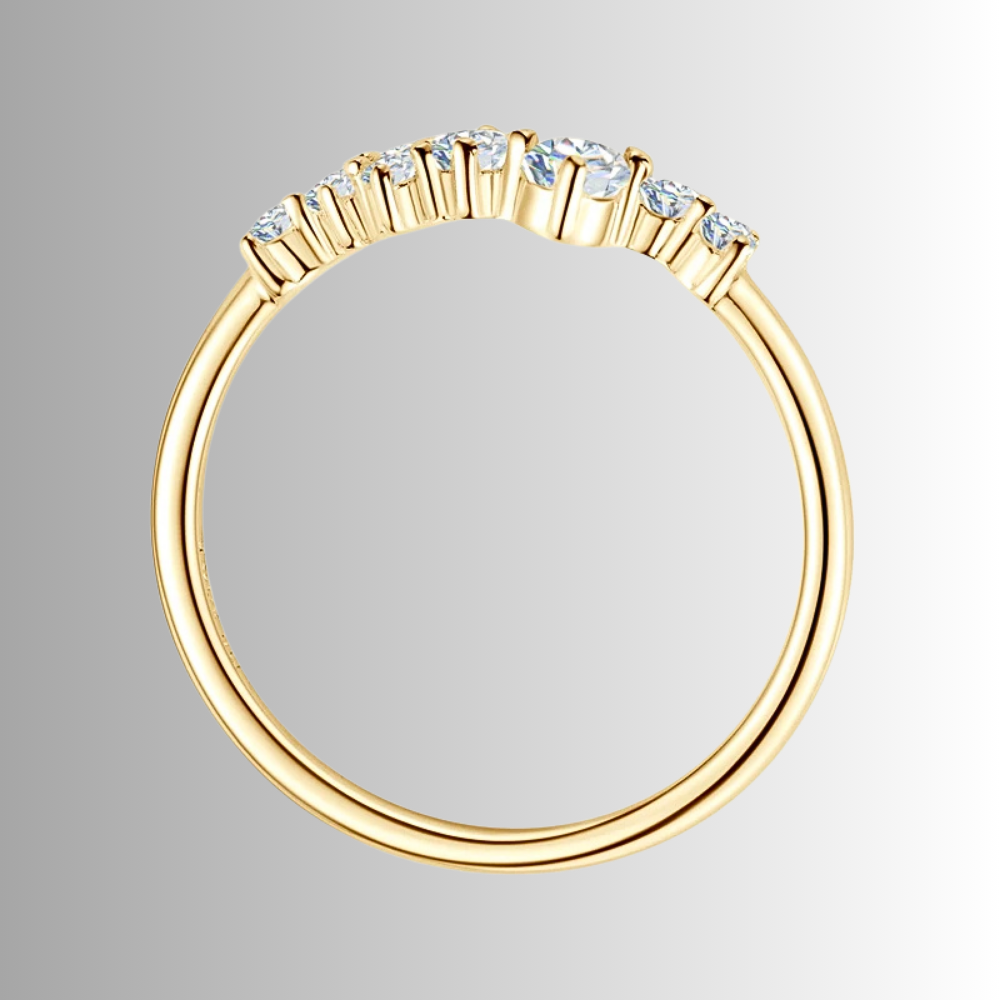 Fedina a  Pietre Sfalsate con Moissanite