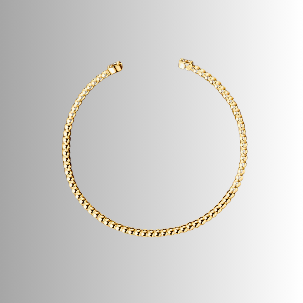 Bracciale Rigido Aperto con due Moissaniti da ct 0.50