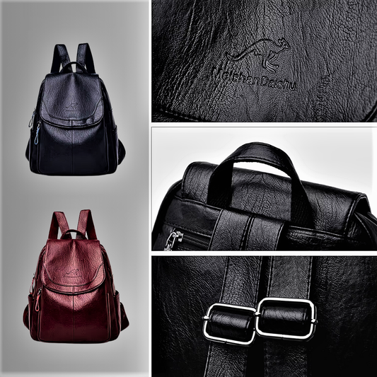 Mochila de piel de oveja grabada: clase y elegancia
