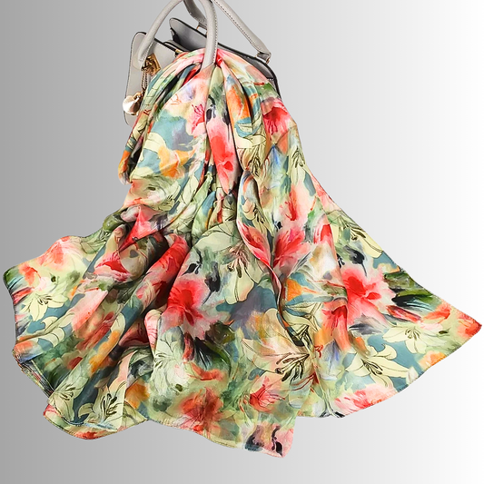 Foulard in Seta di Gelso con Stampe Floreali