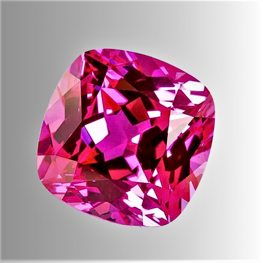 Zaffiro Rosa Intenso Lab Grown Taglio Cuscino Certificato