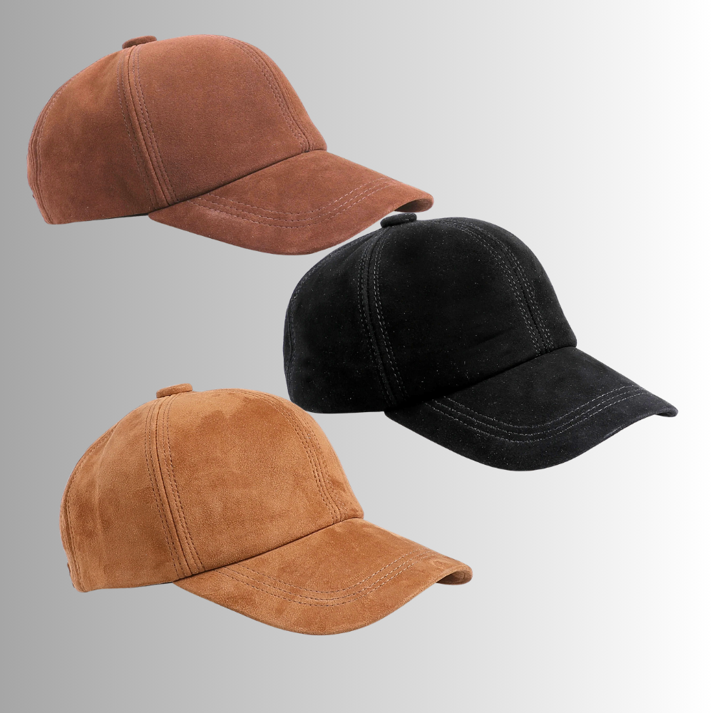 Cappello da Baseball in Pelle d'Agnello Scamosciata