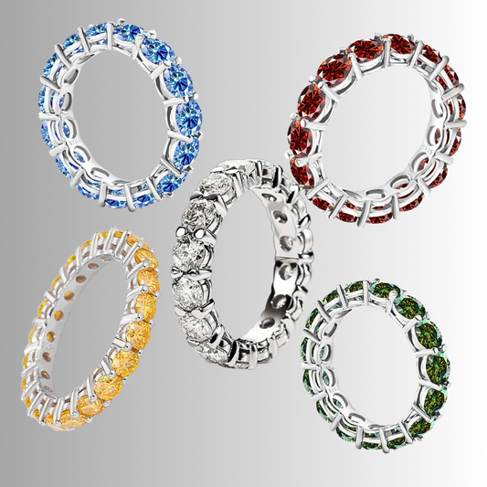 Mini Collezione di Eternity con Moissaniti Colorate