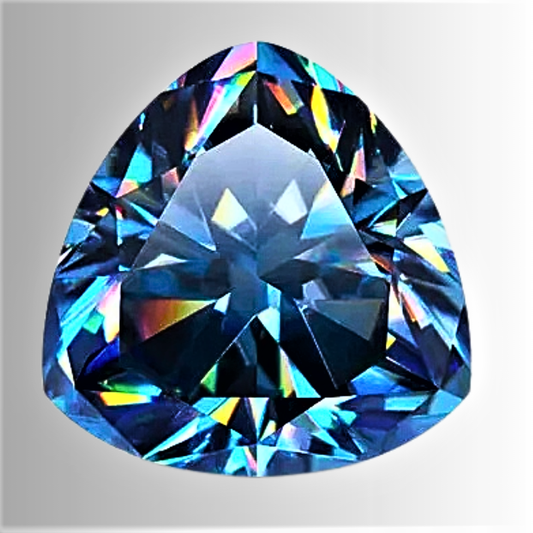 Moissanite Royal Blue Taglio Trillion Certificata