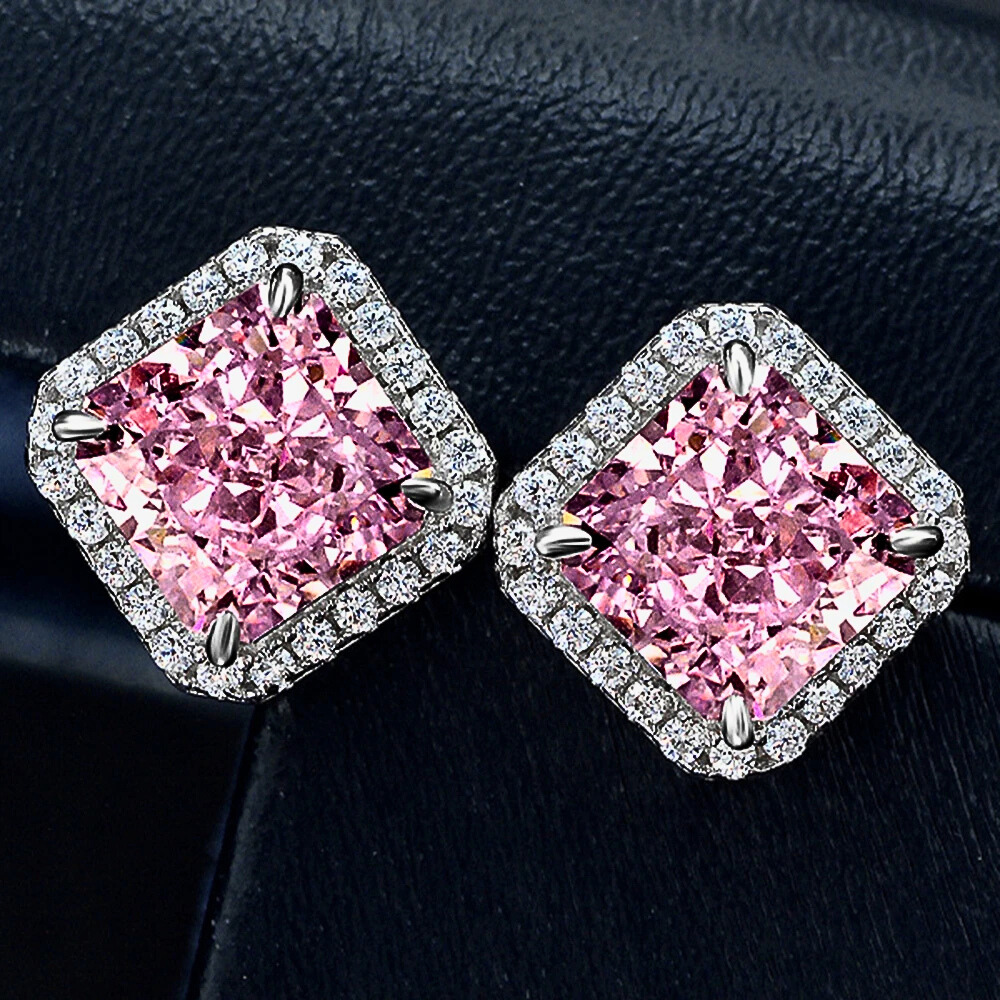 Orecchini a Rombo con Moissaniti Colorate di Ct 4,00